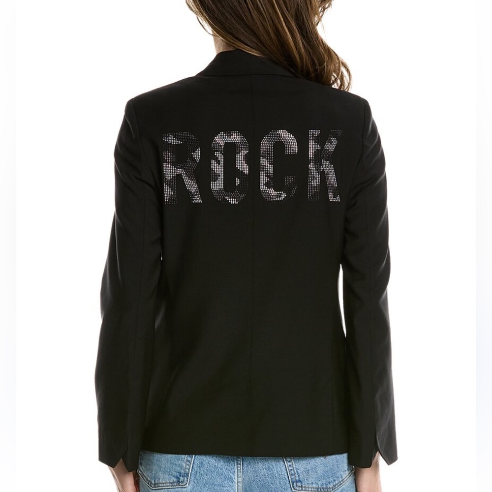 Zadig & Voltaire Deluxe Jacket Black Rock Crystal Back Blazer